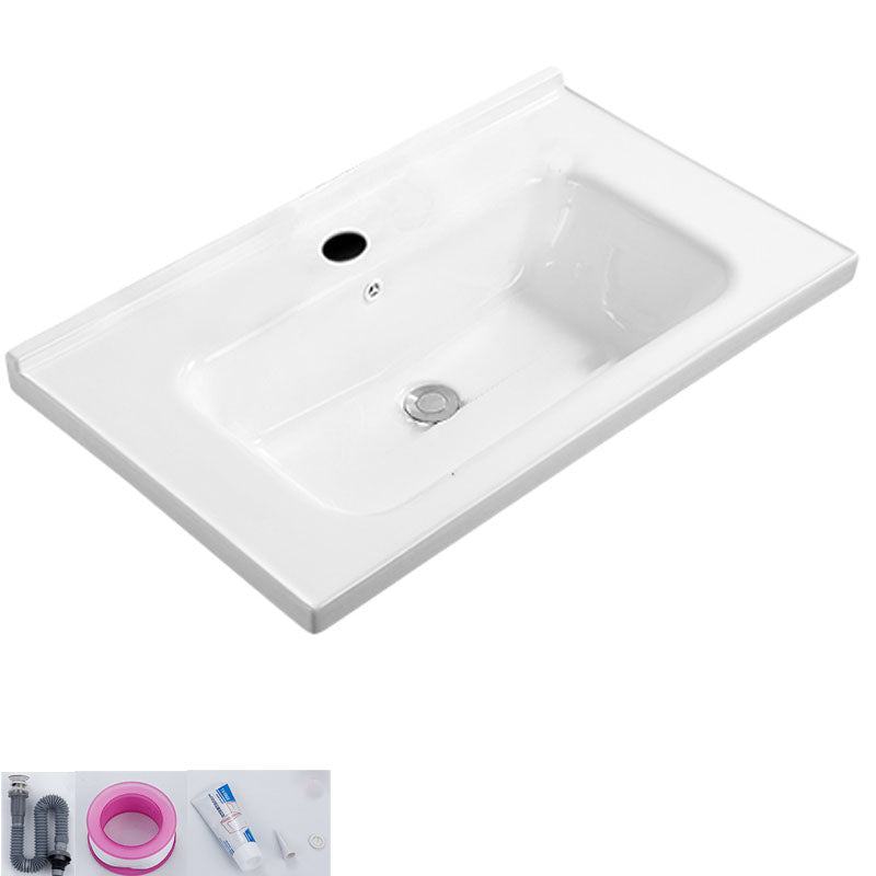 Modern White Bathroom Sink Rectangular Ceramic Bathroom Sink 32"L x 19"W x 5"H Sink Clearhalo 'Bathroom Remodel & Bathroom Fixtures' 'Bathroom Sinks & Faucet Components' 'Bathroom Sinks' 'bathroom_sink' 'Home Improvement' 'home_improvement' 'home_improvement_bathroom_sink' 6627590