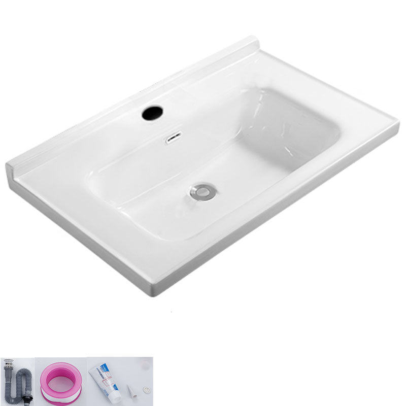 Modern White Bathroom Sink Rectangular Ceramic Bathroom Sink 32"L x 20"W x 5"H Sink Clearhalo 'Bathroom Remodel & Bathroom Fixtures' 'Bathroom Sinks & Faucet Components' 'Bathroom Sinks' 'bathroom_sink' 'Home Improvement' 'home_improvement' 'home_improvement_bathroom_sink' 6627592