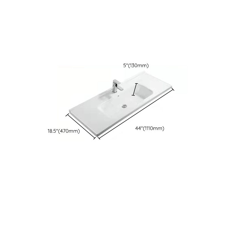 Modern White Bathroom Sink Rectangular Ceramic Bathroom Sink Clearhalo 'Bathroom Remodel & Bathroom Fixtures' 'Bathroom Sinks & Faucet Components' 'Bathroom Sinks' 'bathroom_sink' 'Home Improvement' 'home_improvement' 'home_improvement_bathroom_sink' 6627595