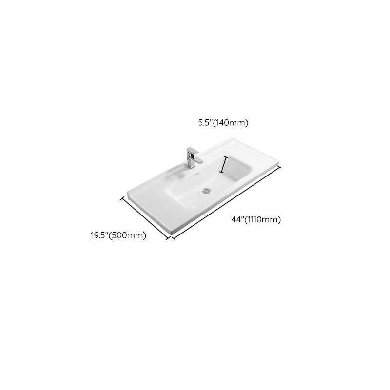 Modern White Bathroom Sink Rectangular Ceramic Bathroom Sink Clearhalo 'Bathroom Remodel & Bathroom Fixtures' 'Bathroom Sinks & Faucet Components' 'Bathroom Sinks' 'bathroom_sink' 'Home Improvement' 'home_improvement' 'home_improvement_bathroom_sink' 6627605