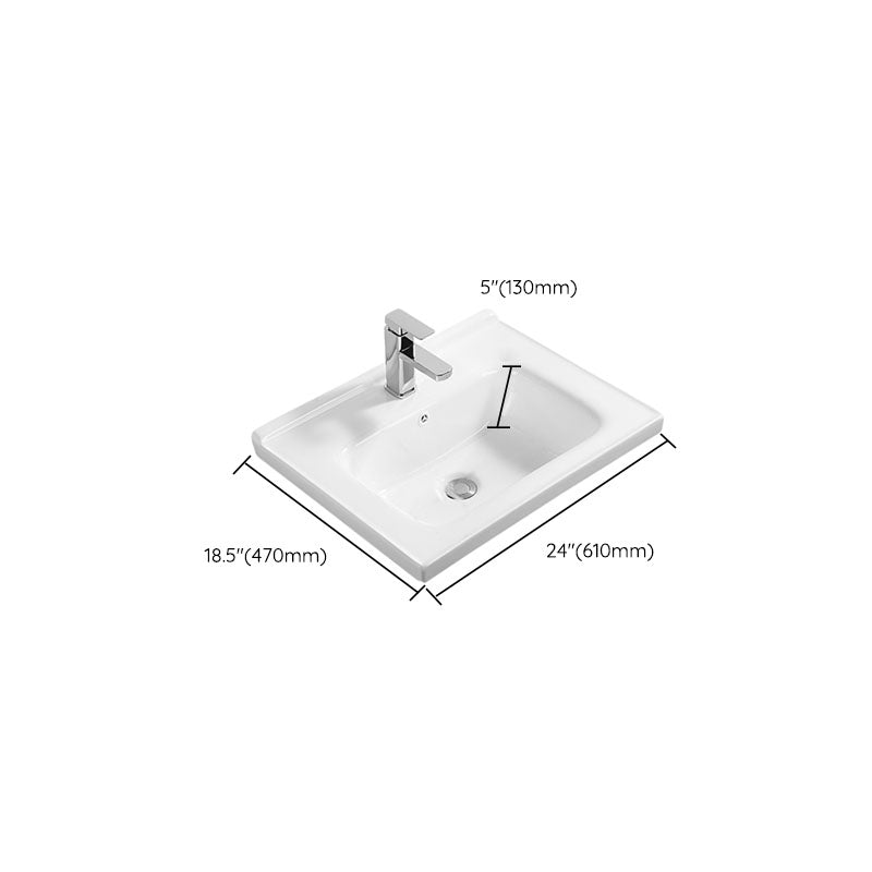 Modern White Bathroom Sink Rectangular Ceramic Bathroom Sink Clearhalo 'Bathroom Remodel & Bathroom Fixtures' 'Bathroom Sinks & Faucet Components' 'Bathroom Sinks' 'bathroom_sink' 'Home Improvement' 'home_improvement' 'home_improvement_bathroom_sink' 6627607