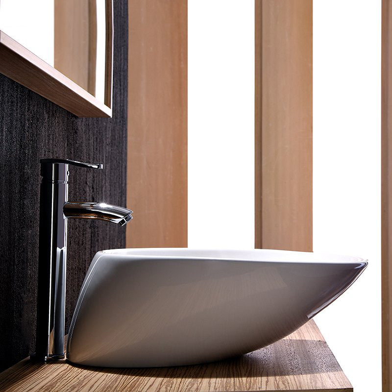 Modern Vessel Bathroom Sink Porcelain Oval with Faucet Vessel Sink Clearhalo 'Bathroom Remodel & Bathroom Fixtures' 'Bathroom Sinks & Faucet Components' 'Bathroom Sinks' 'bathroom_sink' 'Home Improvement' 'home_improvement' 'home_improvement_bathroom_sink' 6627611