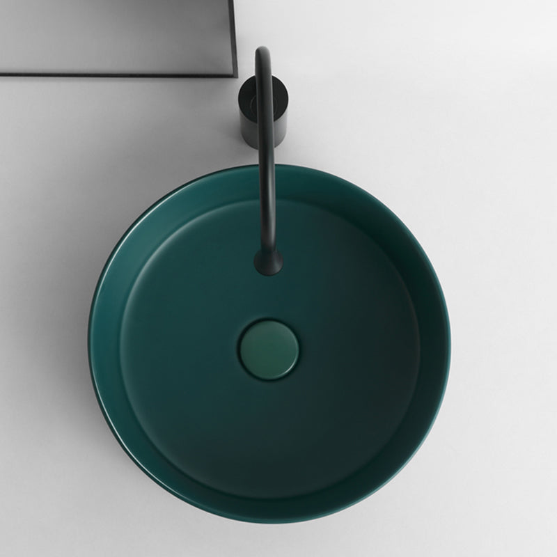 Modern Bathroom Sink Porcelain Round Vessel Sink with Pop-Up Drain Clearhalo 'Bathroom Remodel & Bathroom Fixtures' 'Bathroom Sinks & Faucet Components' 'Bathroom Sinks' 'bathroom_sink' 'Home Improvement' 'home_improvement' 'home_improvement_bathroom_sink' 6627694