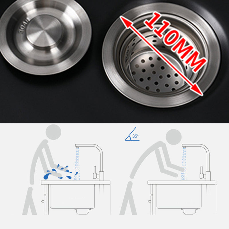 Contemporary Style Kitchen Sink Drop-In Noise-cancelling Design Kitchen Sink with Frame Clearhalo 'Home Improvement' 'home_improvement' 'home_improvement_kitchen_sinks' 'Kitchen Remodel & Kitchen Fixtures' 'Kitchen Sinks & Faucet Components' 'Kitchen Sinks' 'kitchen_sinks' 6627782