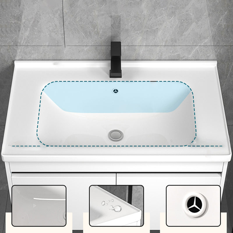 Modern Bathroom Vanity Set Wood Standalone Cabinet and Mirror Space Saver Vanity Clearhalo 'Bathroom Remodel & Bathroom Fixtures' 'Bathroom Vanities' 'bathroom_vanities' 'Home Improvement' 'home_improvement' 'home_improvement_bathroom_vanities' 6627880