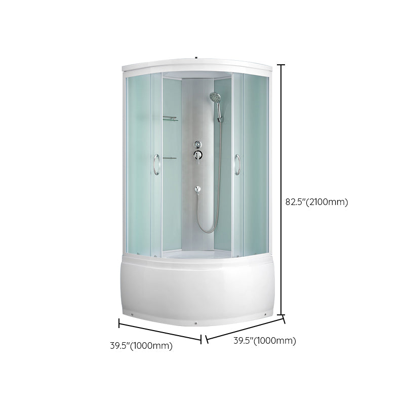 Framed Rounded Shower Stall with Shower Base Tempered Glass Shower Stall Clearhalo 'Bathroom Remodel & Bathroom Fixtures' 'Home Improvement' 'home_improvement' 'home_improvement_shower_stalls_enclosures' 'Shower Stalls & Enclosures' 'shower_stalls_enclosures' 'Showers & Bathtubs' 6627955