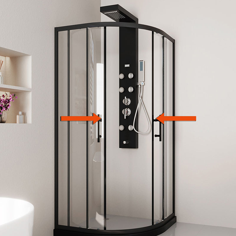 Tempered Glass Shower Stall with Fixed Panel Rounded Shower Stall Clearhalo 'Bathroom Remodel & Bathroom Fixtures' 'Home Improvement' 'home_improvement' 'home_improvement_shower_stalls_enclosures' 'Shower Stalls & Enclosures' 'shower_stalls_enclosures' 'Showers & Bathtubs' 6627966