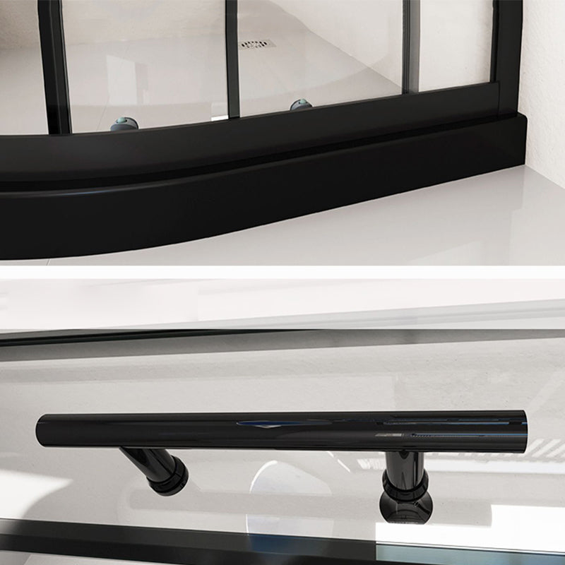 Tempered Glass Shower Stall with Fixed Panel Rounded Shower Stall Clearhalo 'Bathroom Remodel & Bathroom Fixtures' 'Home Improvement' 'home_improvement' 'home_improvement_shower_stalls_enclosures' 'Shower Stalls & Enclosures' 'shower_stalls_enclosures' 'Showers & Bathtubs' 6627972