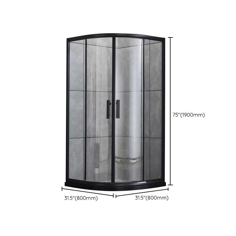Tempered Glass Shower Stall with Fixed Panel Rounded Shower Stall Clearhalo 'Bathroom Remodel & Bathroom Fixtures' 'Home Improvement' 'home_improvement' 'home_improvement_shower_stalls_enclosures' 'Shower Stalls & Enclosures' 'shower_stalls_enclosures' 'Showers & Bathtubs' 6627974