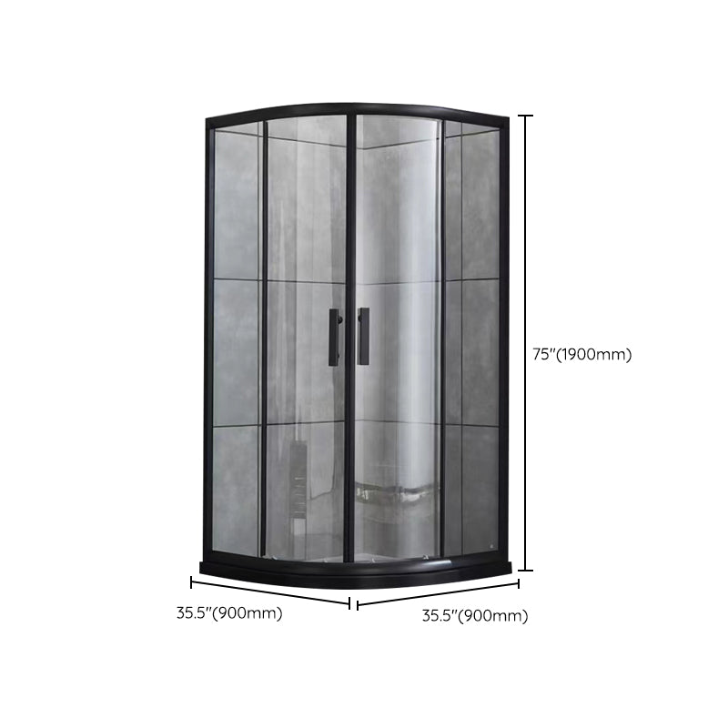 Tempered Glass Shower Stall with Fixed Panel Rounded Shower Stall Clearhalo 'Bathroom Remodel & Bathroom Fixtures' 'Home Improvement' 'home_improvement' 'home_improvement_shower_stalls_enclosures' 'Shower Stalls & Enclosures' 'shower_stalls_enclosures' 'Showers & Bathtubs' 6627977