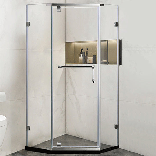 Neo-Angle Tempered Glass Shower Enclosure with Shower Door Corner Shower Enclosure Clearhalo 'Bathroom Remodel & Bathroom Fixtures' 'Home Improvement' 'home_improvement' 'home_improvement_shower_stalls_enclosures' 'Shower Stalls & Enclosures' 'shower_stalls_enclosures' 'Showers & Bathtubs' 6628000