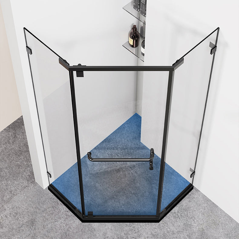 Neo-Angle Tempered Glass Shower Enclosure with Shower Door Corner Shower Enclosure Clearhalo 'Bathroom Remodel & Bathroom Fixtures' 'Home Improvement' 'home_improvement' 'home_improvement_shower_stalls_enclosures' 'Shower Stalls & Enclosures' 'shower_stalls_enclosures' 'Showers & Bathtubs' 6628004