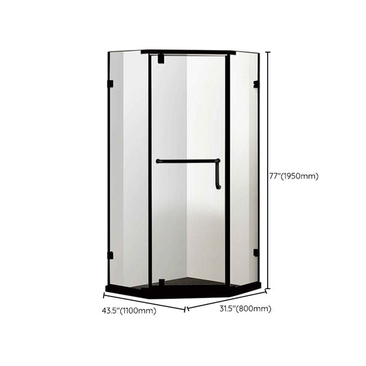 Neo-Angle Tempered Glass Shower Enclosure with Shower Door Corner Shower Enclosure Clearhalo 'Bathroom Remodel & Bathroom Fixtures' 'Home Improvement' 'home_improvement' 'home_improvement_shower_stalls_enclosures' 'Shower Stalls & Enclosures' 'shower_stalls_enclosures' 'Showers & Bathtubs' 6628030