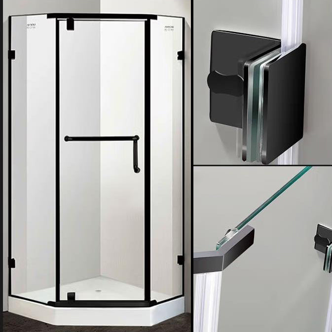 Neo-Angle Clear Shower Enclosure Corner Shower Stall with Header Clearhalo 'Bathroom Remodel & Bathroom Fixtures' 'Home Improvement' 'home_improvement' 'home_improvement_shower_stalls_enclosures' 'Shower Stalls & Enclosures' 'shower_stalls_enclosures' 'Showers & Bathtubs' 6628076