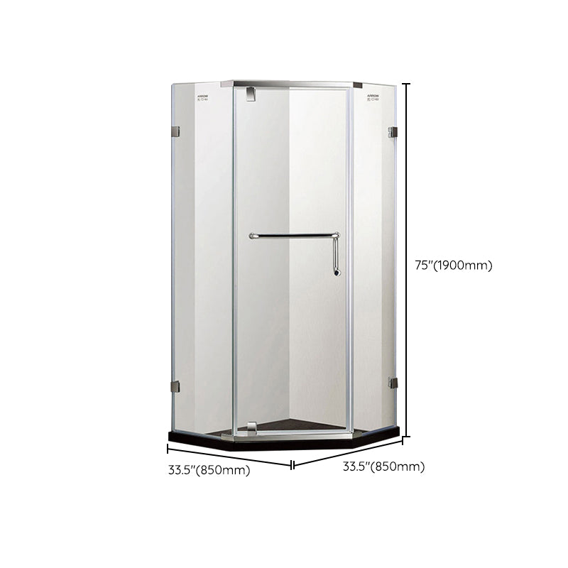 Neo-Angle Clear Shower Enclosure Corner Shower Stall with Header Clearhalo 'Bathroom Remodel & Bathroom Fixtures' 'Home Improvement' 'home_improvement' 'home_improvement_shower_stalls_enclosures' 'Shower Stalls & Enclosures' 'shower_stalls_enclosures' 'Showers & Bathtubs' 6628085