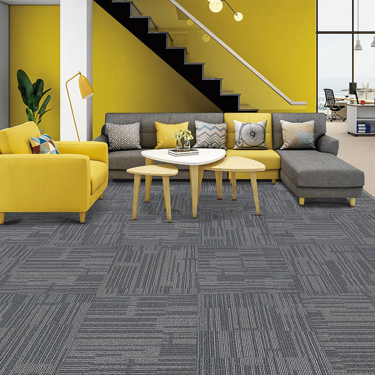 Fade Resistant Level Loop Carpet Tile Non-Skid Loose Lay Indoor Carpet Tiles Dark Gray Clearhalo 'Carpet Tiles & Carpet Squares' 'carpet_tiles_carpet_squares' 'Flooring 'Home Improvement' 'home_improvement' 'home_improvement_carpet_tiles_carpet_squares' Walls and Ceiling' 6628124