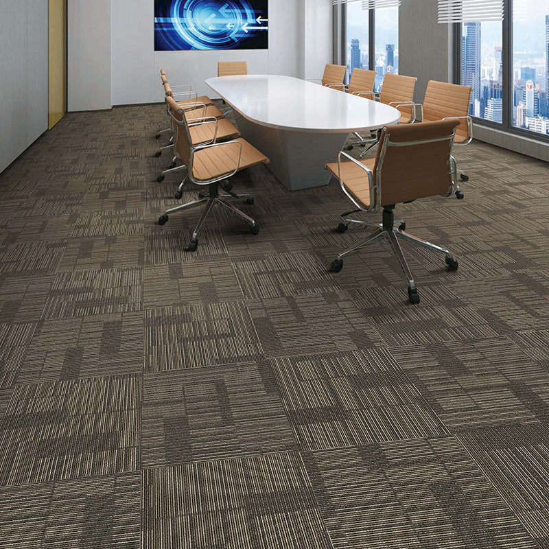 Fade Resistant Level Loop Carpet Tile Non-Skid Loose Lay Indoor Carpet Tiles Dark Brown Clearhalo 'Carpet Tiles & Carpet Squares' 'carpet_tiles_carpet_squares' 'Flooring 'Home Improvement' 'home_improvement' 'home_improvement_carpet_tiles_carpet_squares' Walls and Ceiling' 6628129