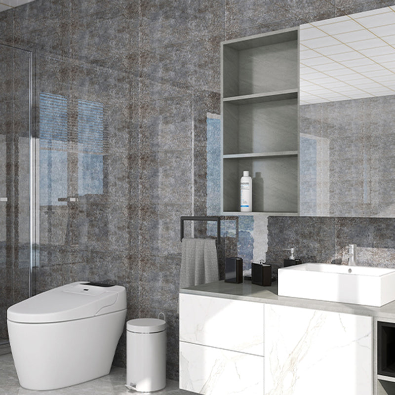 Single Tile Peel and Stick Backsplash Modern Style Bathroom Peel and Stick Backsplash Dark Gray 50-Piece Set Clearhalo 'Flooring 'Home Improvement' 'home_improvement' 'home_improvement_peel_stick_blacksplash' 'Peel & Stick Backsplash Tile' 'peel_stick_blacksplash' 'Walls & Ceilings' Walls and Ceiling' 6628157