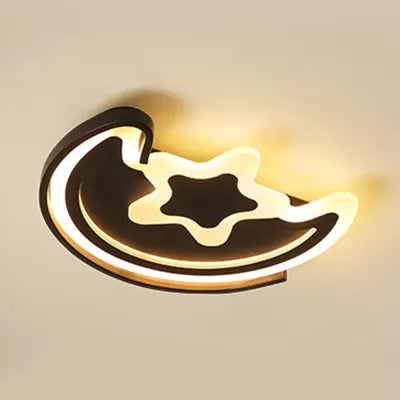 Acrylic Moon & Star Ceiling Fixture Eye-Caring Cartoon LED Flushmount Light for Study Room Clearhalo 'Ceiling Lights' 'Close To Ceiling Lights' 'Close to ceiling' 'Flush mount' Lighting' 66282