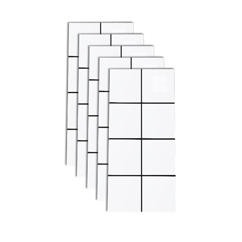 Peel & Stick Subway Tile Plastic Rectangle Peel and Stick Tiles for Kitchen 10-Pack White Clearhalo 'Flooring 'Home Improvement' 'home_improvement' 'home_improvement_peel_stick_blacksplash' 'Peel & Stick Backsplash Tile' 'peel_stick_blacksplash' 'Walls & Ceilings' Walls and Ceiling' 6628260