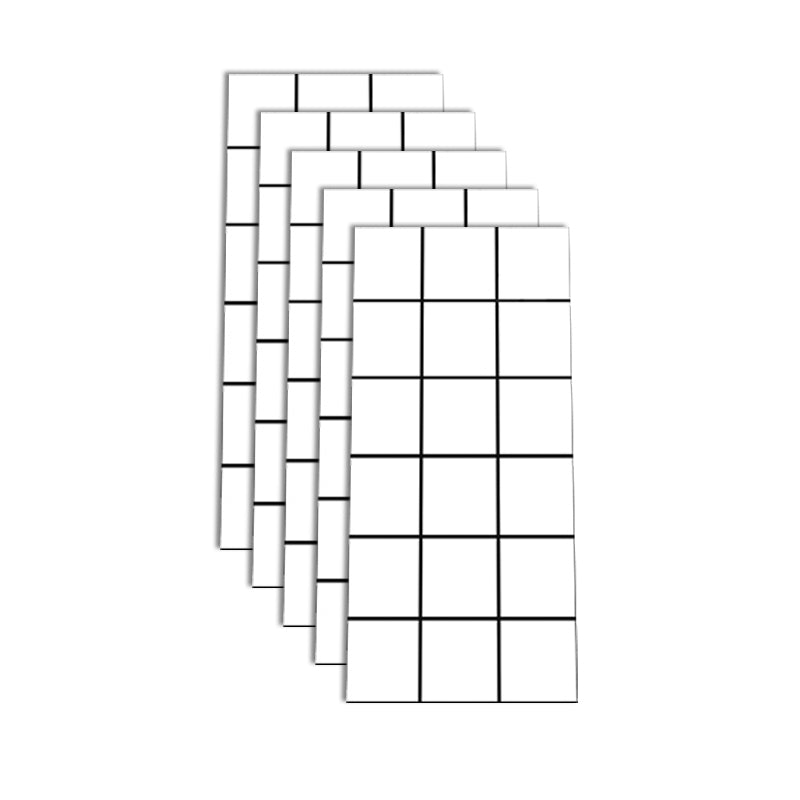 Peel & Stick Subway Tile Plastic Rectangle Peel and Stick Tiles for Kitchen 10-Pack White-Black Clearhalo 'Flooring 'Home Improvement' 'home_improvement' 'home_improvement_peel_stick_blacksplash' 'Peel & Stick Backsplash Tile' 'peel_stick_blacksplash' 'Walls & Ceilings' Walls and Ceiling' 6628269