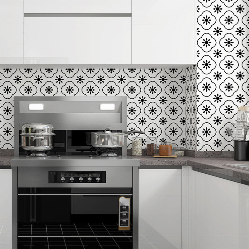 Creative Mosaic Tile Peel and Stick Backsplash Tiles for Kitchen Black White 10-Piece Set Clearhalo 'Flooring 'Home Improvement' 'home_improvement' 'home_improvement_peel_stick_blacksplash' 'Peel & Stick Backsplash Tile' 'peel_stick_blacksplash' 'Walls & Ceilings' Walls and Ceiling' 6628299