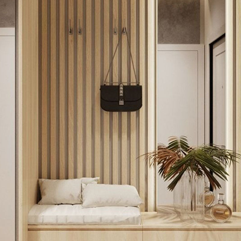 Modern Wooden Wall Paneling Glue Down Waterproof Living Room Wall Panel Dark Khaki 10-Piece Set Clearhalo 'Flooring 'Home Improvement' 'home_improvement' 'home_improvement_wall_paneling' 'Wall Paneling' 'wall_paneling' 'Walls & Ceilings' Walls and Ceiling' 6628412