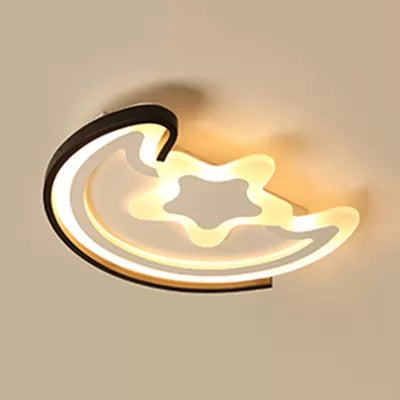 Acrylic Moon & Star Ceiling Fixture Eye-Caring Cartoon LED Flushmount Light for Study Room Clearhalo 'Ceiling Lights' 'Close To Ceiling Lights' 'Close to ceiling' 'Flush mount' Lighting' 66285