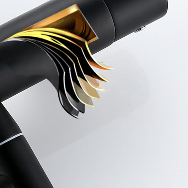 Modern Deck Mounted Metal Freestanding Tub Filler Low Arc Freestanding Faucet in Black Clearhalo 'Bathroom Remodel & Bathroom Fixtures' 'Bathtub Faucets' 'bathtub_faucets' 'Home Improvement' 'home_improvement' 'home_improvement_bathtub_faucets' 6628645