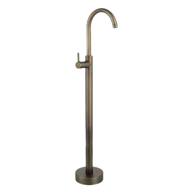 Traditional Floor Mounted Metal Freestanding Tub Filler Single Handle Freestanding Faucet Coppery Hand Shower Not Included Clearhalo 'Bathroom Remodel & Bathroom Fixtures' 'Bathtub Faucets' 'bathtub_faucets' 'Home Improvement' 'home_improvement' 'home_improvement_bathtub_faucets' 6628686