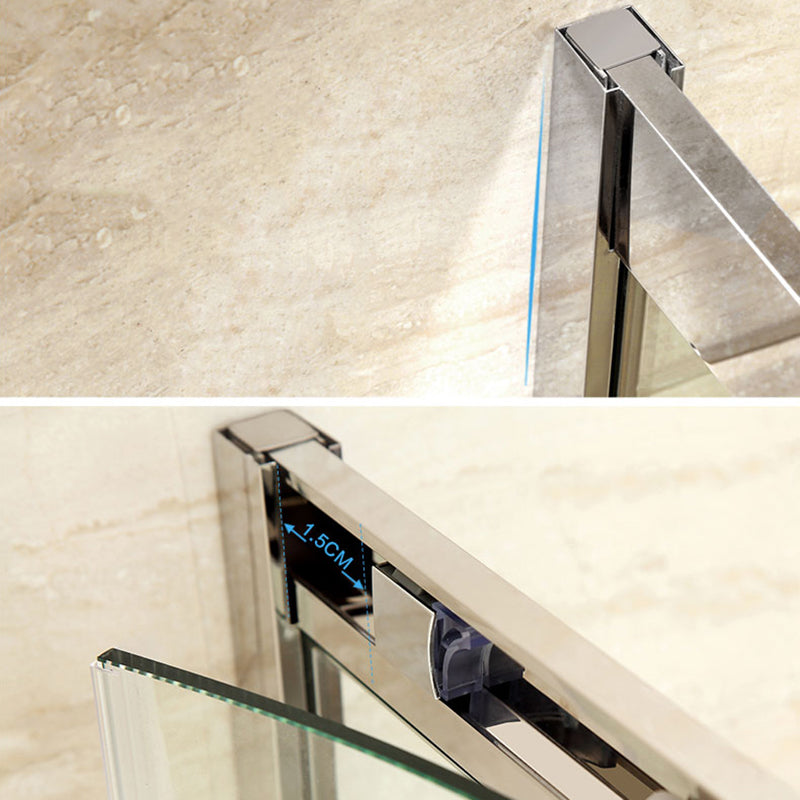 Rounded Tempered Glass Shower Enclosure with Shower Door Corner Shower Enclosure Clearhalo 'Bathroom Remodel & Bathroom Fixtures' 'Home Improvement' 'home_improvement' 'home_improvement_shower_stalls_enclosures' 'Shower Stalls & Enclosures' 'shower_stalls_enclosures' 'Showers & Bathtubs' 6630737