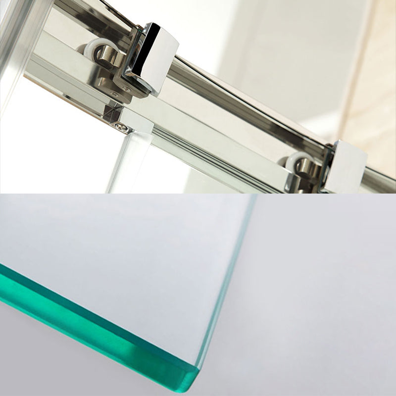 Rounded Tempered Glass Shower Enclosure with Shower Door Corner Shower Enclosure Clearhalo 'Bathroom Remodel & Bathroom Fixtures' 'Home Improvement' 'home_improvement' 'home_improvement_shower_stalls_enclosures' 'Shower Stalls & Enclosures' 'shower_stalls_enclosures' 'Showers & Bathtubs' 6630740