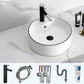 Modern Trough Bathroom Sink Round Trough Bathroom Sink with Basin 14.2"L x 14.2"W x 5.5"H Sink with Faucet Clearhalo 'Bathroom Remodel & Bathroom Fixtures' 'Bathroom Sinks & Faucet Components' 'Bathroom Sinks' 'bathroom_sink' 'Home Improvement' 'home_improvement' 'home_improvement_bathroom_sink' 6630754