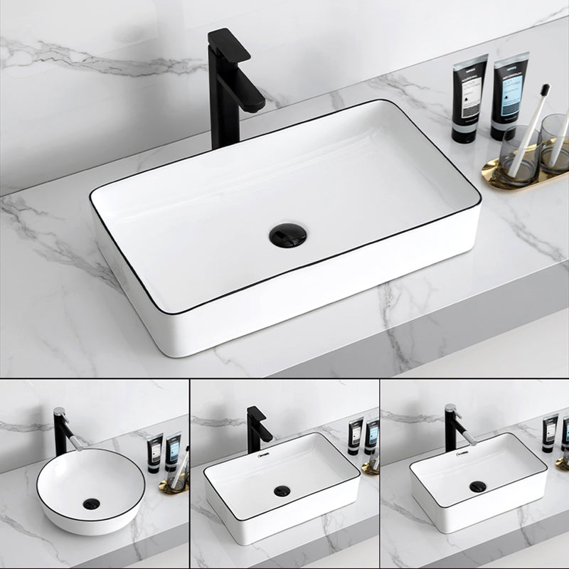 Modern Trough Bathroom Sink Round Trough Bathroom Sink with Basin Clearhalo 'Bathroom Remodel & Bathroom Fixtures' 'Bathroom Sinks & Faucet Components' 'Bathroom Sinks' 'bathroom_sink' 'Home Improvement' 'home_improvement' 'home_improvement_bathroom_sink' 6630756