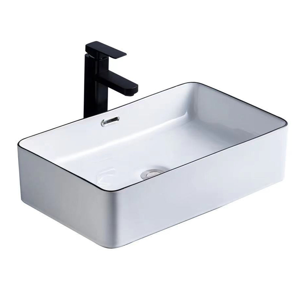 Modern Trough Bathroom Sink Round Trough Bathroom Sink with Basin Clearhalo 'Bathroom Remodel & Bathroom Fixtures' 'Bathroom Sinks & Faucet Components' 'Bathroom Sinks' 'bathroom_sink' 'Home Improvement' 'home_improvement' 'home_improvement_bathroom_sink' 6630762