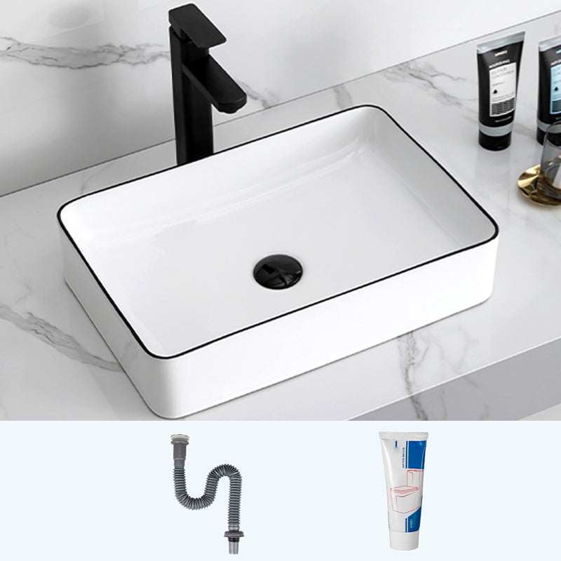 Modern Trough Bathroom Sink Round Trough Bathroom Sink with Basin 20"L x 13"W x 4"H Sink Clearhalo 'Bathroom Remodel & Bathroom Fixtures' 'Bathroom Sinks & Faucet Components' 'Bathroom Sinks' 'bathroom_sink' 'Home Improvement' 'home_improvement' 'home_improvement_bathroom_sink' 6630770
