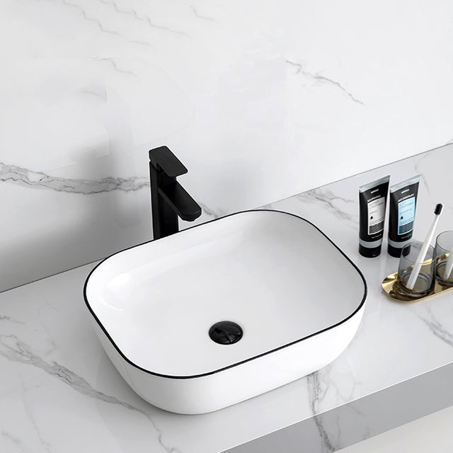Modern Trough Bathroom Sink Round Trough Bathroom Sink with Basin Clearhalo 'Bathroom Remodel & Bathroom Fixtures' 'Bathroom Sinks & Faucet Components' 'Bathroom Sinks' 'bathroom_sink' 'Home Improvement' 'home_improvement' 'home_improvement_bathroom_sink' 6630771