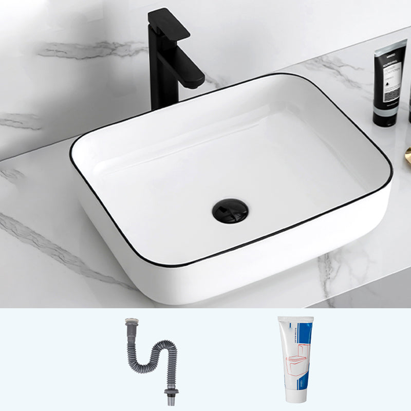 Modern Trough Bathroom Sink Round Trough Bathroom Sink with Basin 20"L x 16"W x 5"H Sink Clearhalo 'Bathroom Remodel & Bathroom Fixtures' 'Bathroom Sinks & Faucet Components' 'Bathroom Sinks' 'bathroom_sink' 'Home Improvement' 'home_improvement' 'home_improvement_bathroom_sink' 6630772