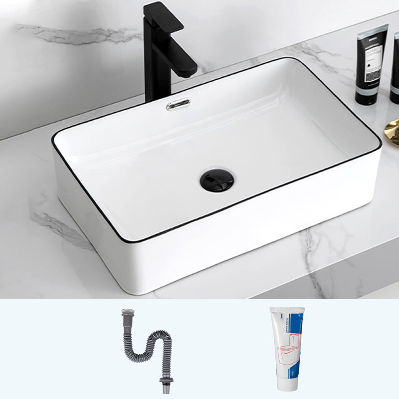 Modern Trough Bathroom Sink Round Trough Bathroom Sink with Basin 22"L x 13"W x 6"H Sink Clearhalo 'Bathroom Remodel & Bathroom Fixtures' 'Bathroom Sinks & Faucet Components' 'Bathroom Sinks' 'bathroom_sink' 'Home Improvement' 'home_improvement' 'home_improvement_bathroom_sink' 6630773