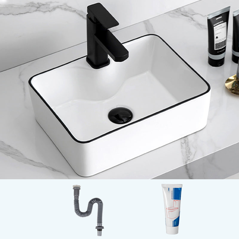 Modern Trough Bathroom Sink Round Trough Bathroom Sink with Basin 16"L x 12"W x 5"H Sink Clearhalo 'Bathroom Remodel & Bathroom Fixtures' 'Bathroom Sinks & Faucet Components' 'Bathroom Sinks' 'bathroom_sink' 'Home Improvement' 'home_improvement' 'home_improvement_bathroom_sink' 6630776
