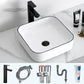 Modern Trough Bathroom Sink Round Trough Bathroom Sink with Basin 15.4"L x 15.4"W x 5.1"H Sink with Faucet Clearhalo 'Bathroom Remodel & Bathroom Fixtures' 'Bathroom Sinks & Faucet Components' 'Bathroom Sinks' 'bathroom_sink' 'Home Improvement' 'home_improvement' 'home_improvement_bathroom_sink' 6630779
