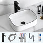 Modern Trough Bathroom Sink Round Trough Bathroom Sink with Basin 16"L x 12"W x 6"H Sink with Faucet Clearhalo 'Bathroom Remodel & Bathroom Fixtures' 'Bathroom Sinks & Faucet Components' 'Bathroom Sinks' 'bathroom_sink' 'Home Improvement' 'home_improvement' 'home_improvement_bathroom_sink' 6630781