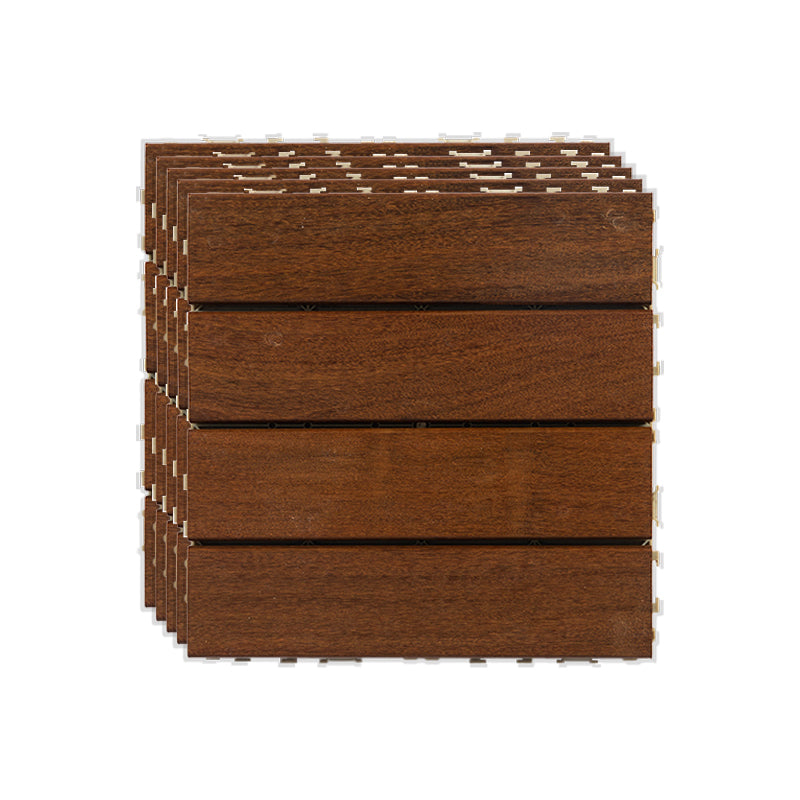 Interlocking Deck Tiles Wood Deck Flooring Tiles for Outdoor Patio 12" x 12" Walnut Clearhalo 'Home Improvement' 'home_improvement' 'home_improvement_outdoor_deck_tiles_planks' 'Outdoor Deck Tiles & Planks' 'Outdoor Flooring & Tile' 'Outdoor Remodel' 'outdoor_deck_tiles_planks' 6631918