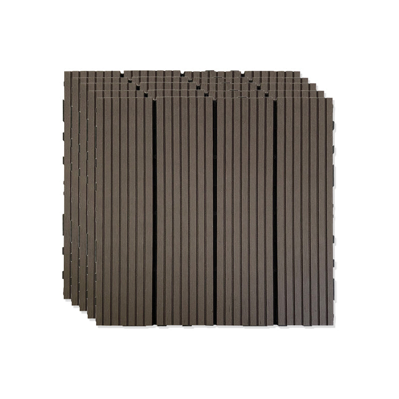Outdoor Patio Decktile 11.8" x 11.8" Composite Decking Tiles Chocolate Clearhalo 'Home Improvement' 'home_improvement' 'home_improvement_outdoor_deck_tiles_planks' 'Outdoor Deck Tiles & Planks' 'Outdoor Flooring & Tile' 'Outdoor Remodel' 'outdoor_deck_tiles_planks' 6631931
