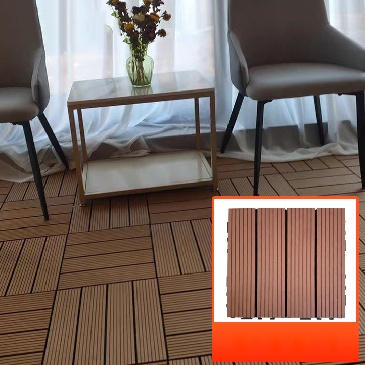 Outdoor Patio Decktile 11.8" x 11.8" Composite Decking Tiles Clearhalo 'Home Improvement' 'home_improvement' 'home_improvement_outdoor_deck_tiles_planks' 'Outdoor Deck Tiles & Planks' 'Outdoor Flooring & Tile' 'Outdoor Remodel' 'outdoor_deck_tiles_planks' 6631932