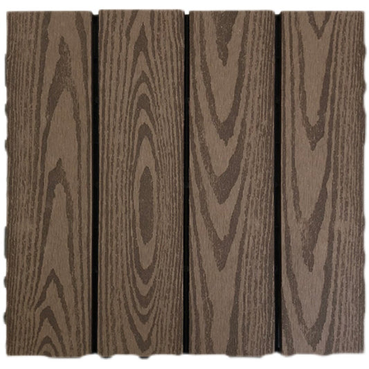 Outdoor Patio Decktile 11.8" x 11.8" Composite Decking Tiles Clearhalo 'Home Improvement' 'home_improvement' 'home_improvement_outdoor_deck_tiles_planks' 'Outdoor Deck Tiles & Planks' 'Outdoor Flooring & Tile' 'Outdoor Remodel' 'outdoor_deck_tiles_planks' 6631936