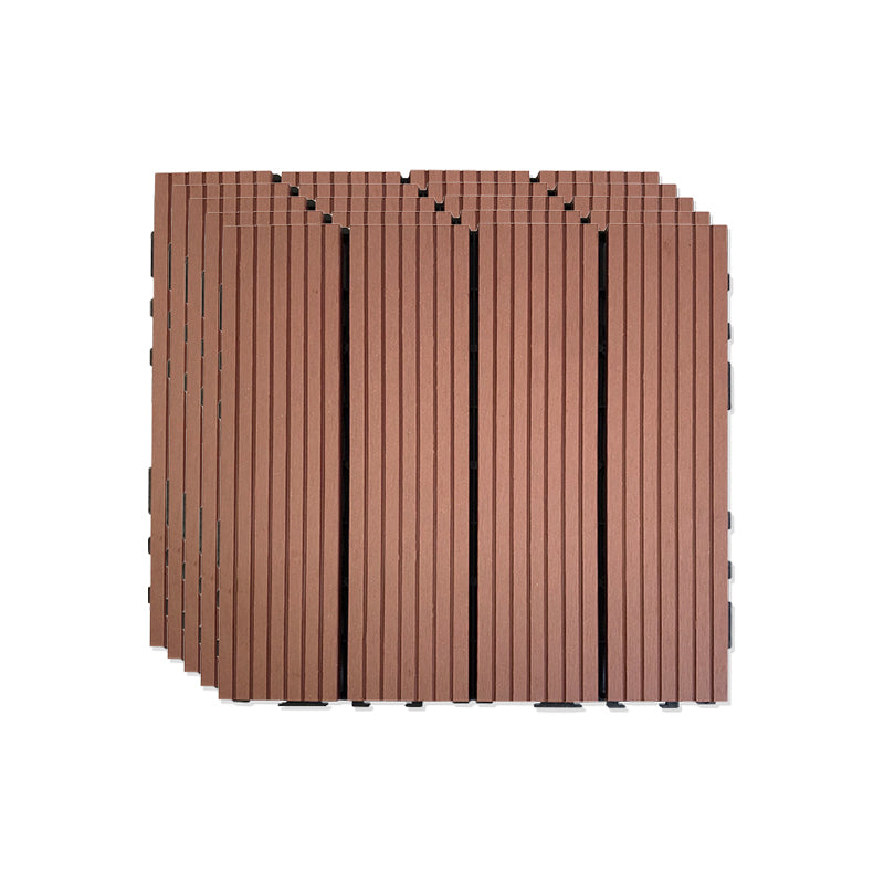 Outdoor Patio Decktile 11.8" x 11.8" Composite Decking Tiles Red Clearhalo 'Home Improvement' 'home_improvement' 'home_improvement_outdoor_deck_tiles_planks' 'Outdoor Deck Tiles & Planks' 'Outdoor Flooring & Tile' 'Outdoor Remodel' 'outdoor_deck_tiles_planks' 6631939