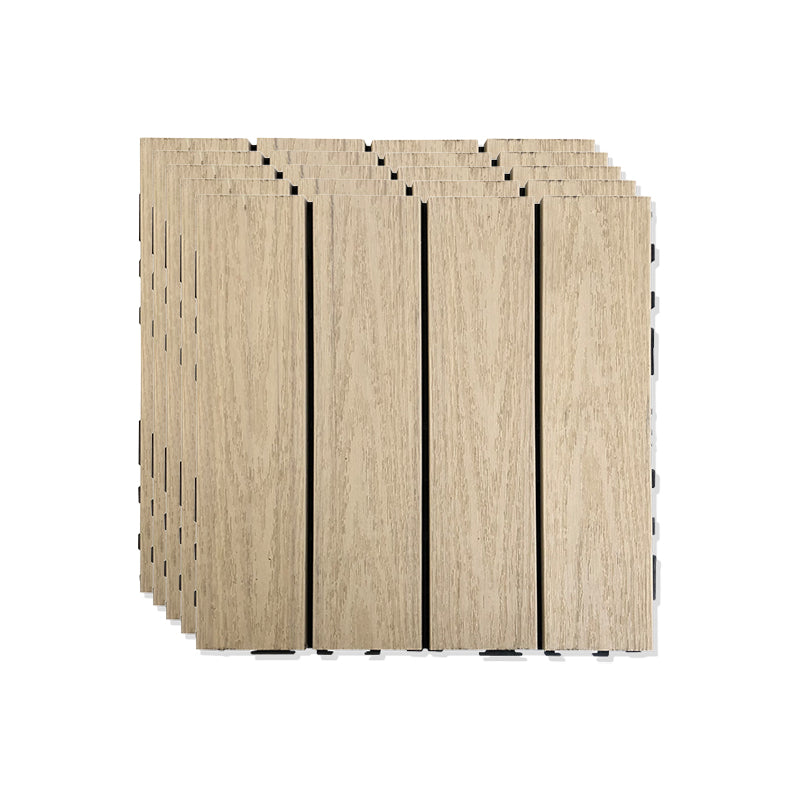 Outdoor Patio Decktile 11.8" x 11.8" Composite Decking Tiles Beige Clearhalo 'Home Improvement' 'home_improvement' 'home_improvement_outdoor_deck_tiles_planks' 'Outdoor Deck Tiles & Planks' 'Outdoor Flooring & Tile' 'Outdoor Remodel' 'outdoor_deck_tiles_planks' 6631941