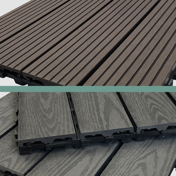 Outdoor Patio Decktile 11.8" x 11.8" Composite Decking Tiles Clearhalo 'Home Improvement' 'home_improvement' 'home_improvement_outdoor_deck_tiles_planks' 'Outdoor Deck Tiles & Planks' 'Outdoor Flooring & Tile' 'Outdoor Remodel' 'outdoor_deck_tiles_planks' 6631945