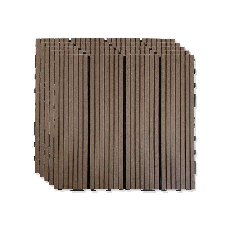 Outdoor Patio Decktile 11.8" x 11.8" Composite Decking Tiles Coffee Clearhalo 'Home Improvement' 'home_improvement' 'home_improvement_outdoor_deck_tiles_planks' 'Outdoor Deck Tiles & Planks' 'Outdoor Flooring & Tile' 'Outdoor Remodel' 'outdoor_deck_tiles_planks' 6631946